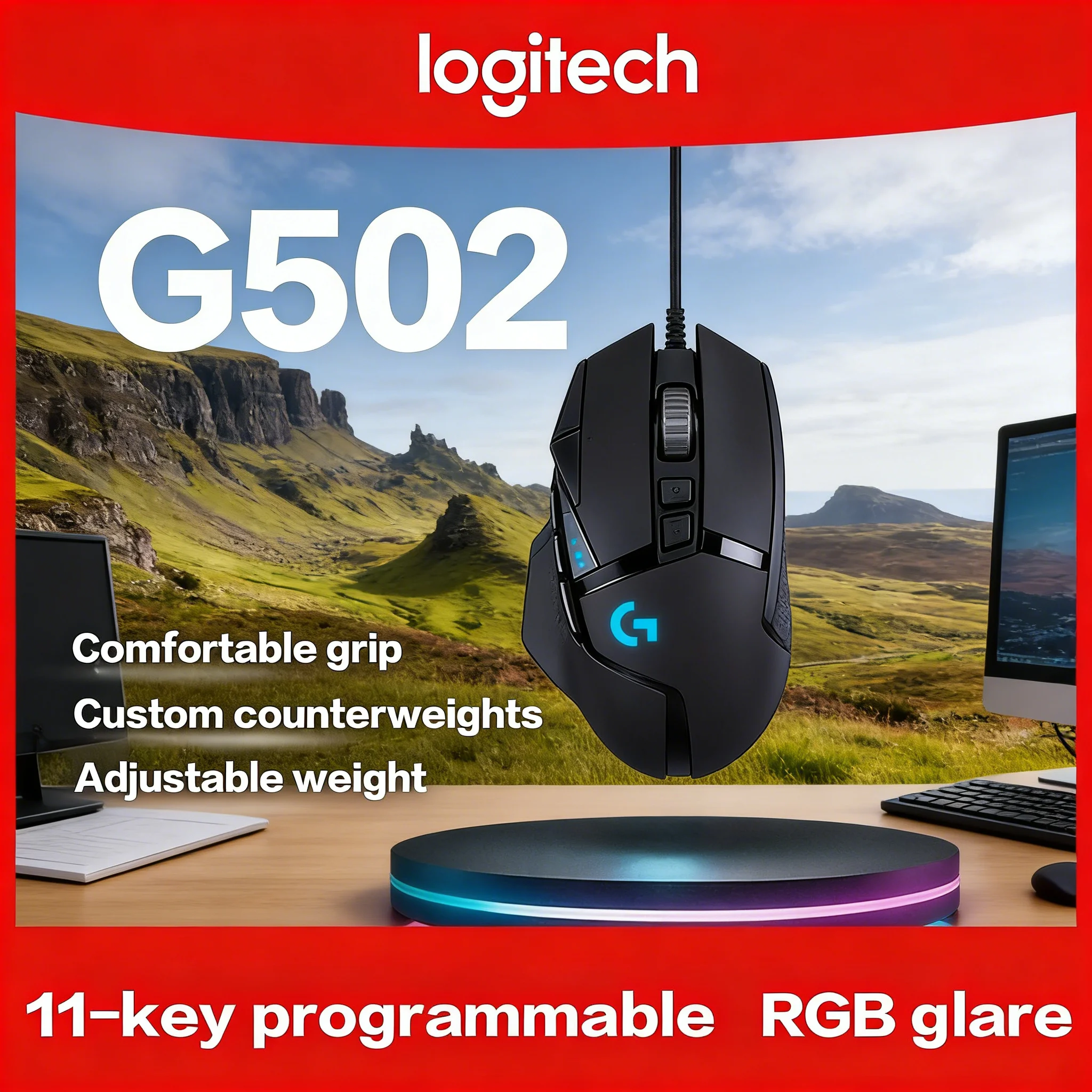 

Игровая мышь Logitech G502 HERO Master с RGB-подсветкой, проводная, USB, 25600 DPI, регулируемые программируемые кнопки для киберспорта и игр