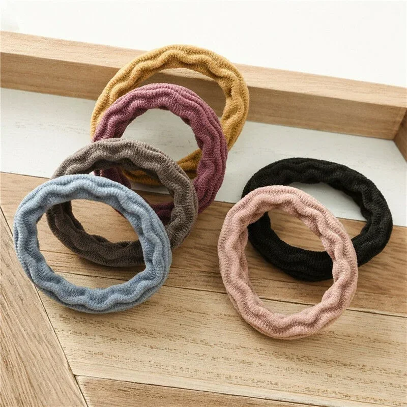 5/10/20pcs Fashion Korean Elastic Hair Bands for Women\'s High Elastic Wave Circle Hair Rope Hair Accessories Headwear Headdress