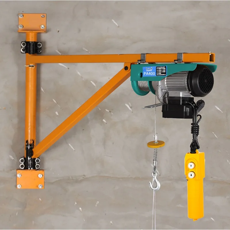 Micro electric hoist 220v wall hoist home decoration small lifting crane column bracket