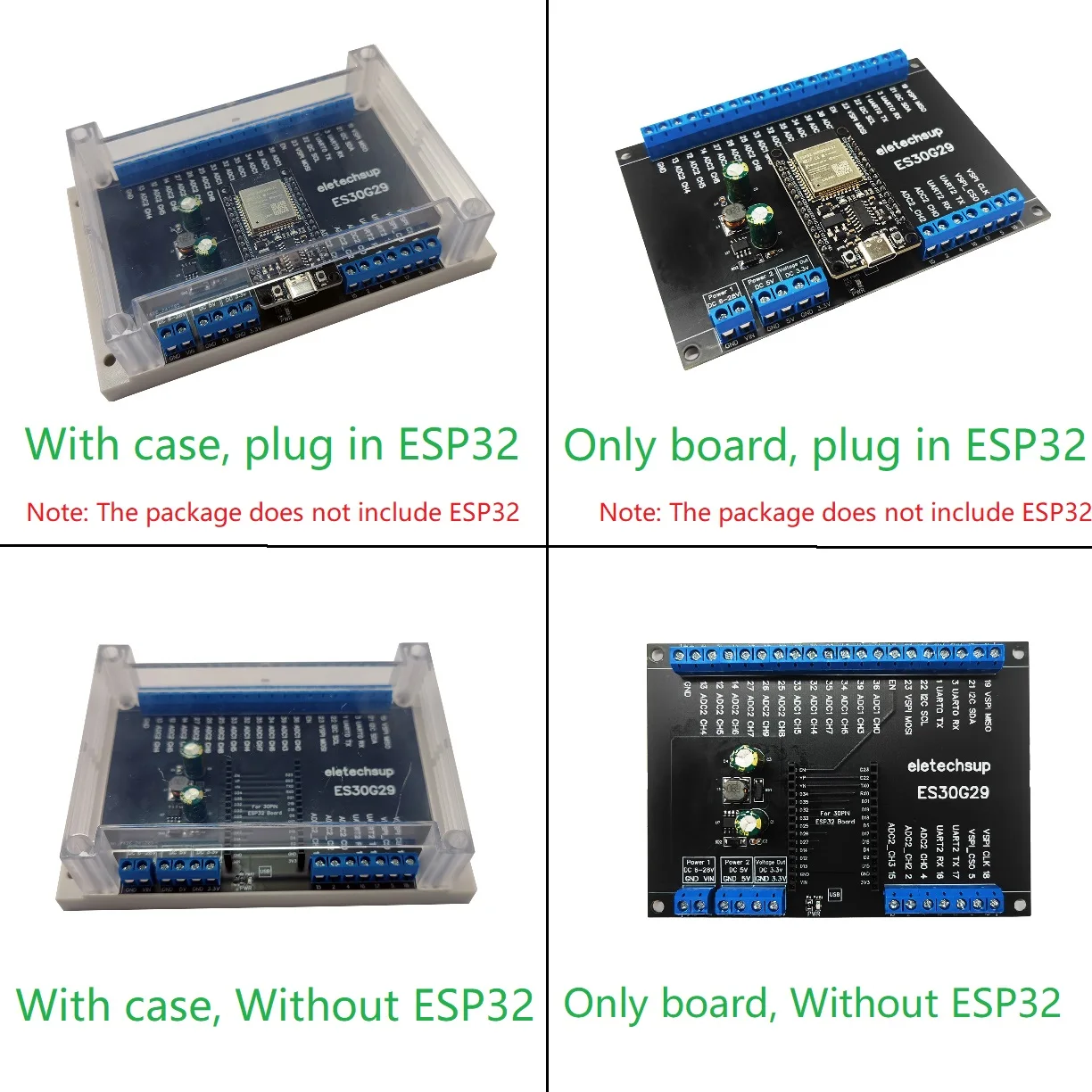 

ESP32 Devkit V1 Transparent Cover Din Rail Expansion Board with Power Module for Smart Home DIY