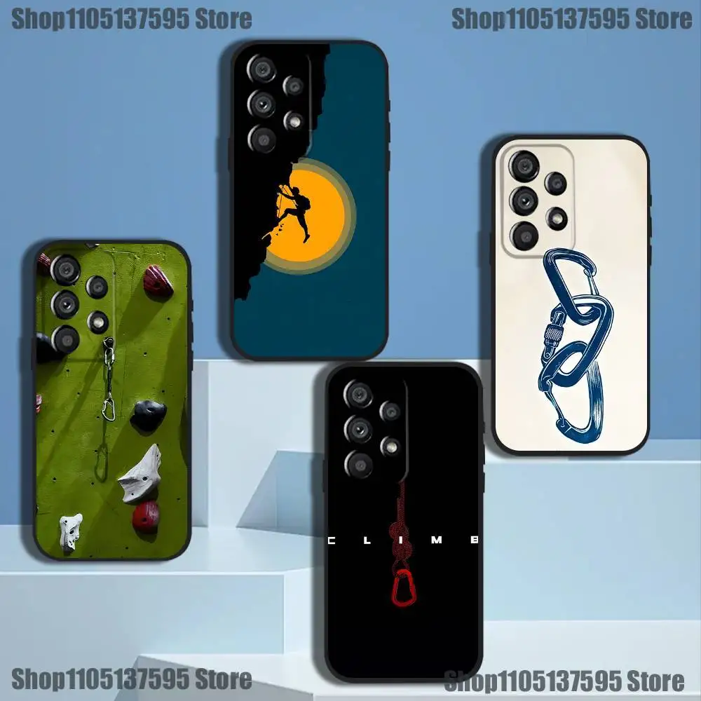 

Rock Climbing Wall Phone Case For Samsung Galaxy A73,31,32,72,41,53,52,71,22,5G,Note,J7,8,9 Soft Black Cover