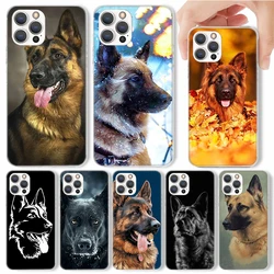 German Shepherd Dog Phone Case For iPhone 17 16 15 14 13 12 11 Pro Max Mini Plus Air 7 SE 8 Soft Silicone Print Shell Funda For