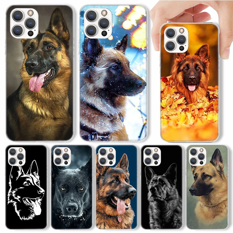 German Shepherd Dog Phone Case For Apple iPhone 16 15 14 13 12 11 Pro Max Mini XS XR X 7 Plus 8 + SE Soft Silicone Print Shell F