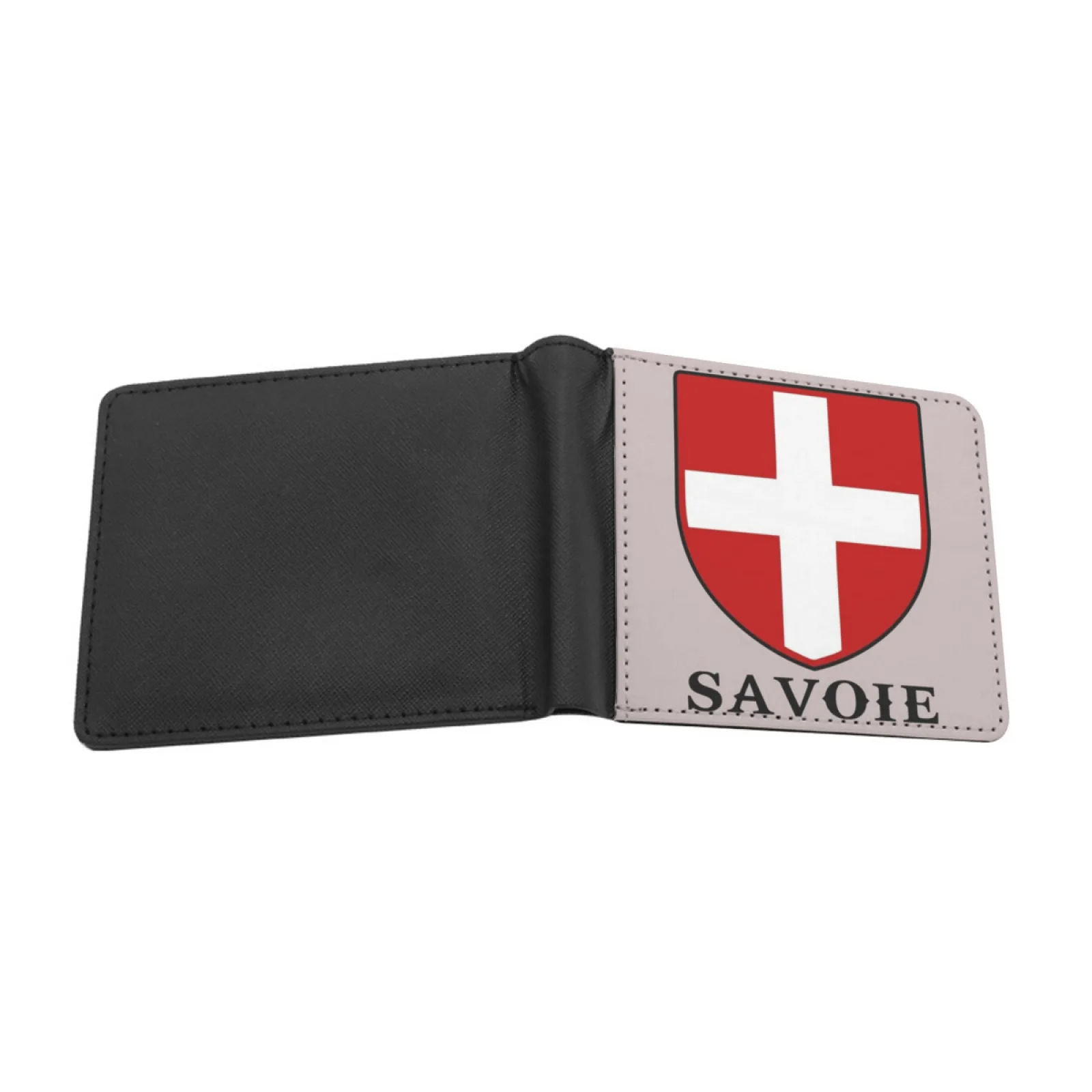 Savoie Wallet For Men Pu Leather Money Purse Credit Card Wallet Gifts Swiss Mountain Cross Shield Savoie Switzerland Savoy