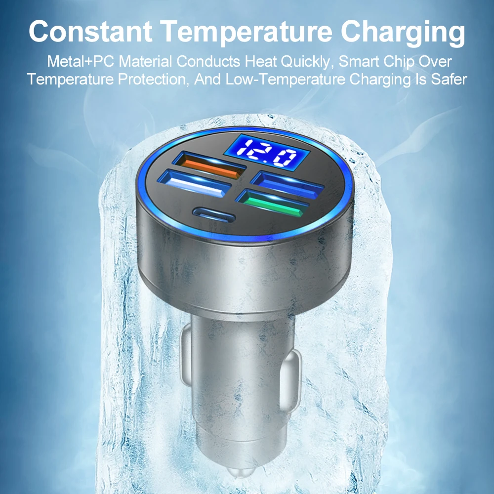 3.1A 5 Ports Car Charger Fast Charging PD QC3.0 USB C Car Phone Charger Type C Adapter in Car For iPhone Samsung Huawei Xiaomi image 5