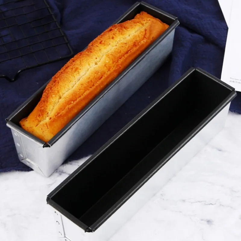 Japanese Retro Long Aluminized Steel Toast Bread Box Baking Mold Pound Cake Pastry Molds Kitchen Bakery Accessories