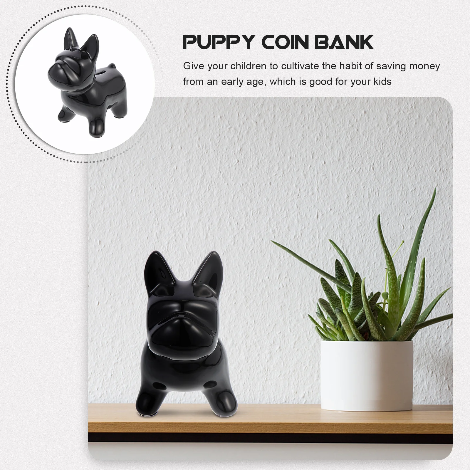 

Puppy Bank Ceramic Animal Money Adorable Jar Creative Saving Cartoon Coin Container Cute Small
