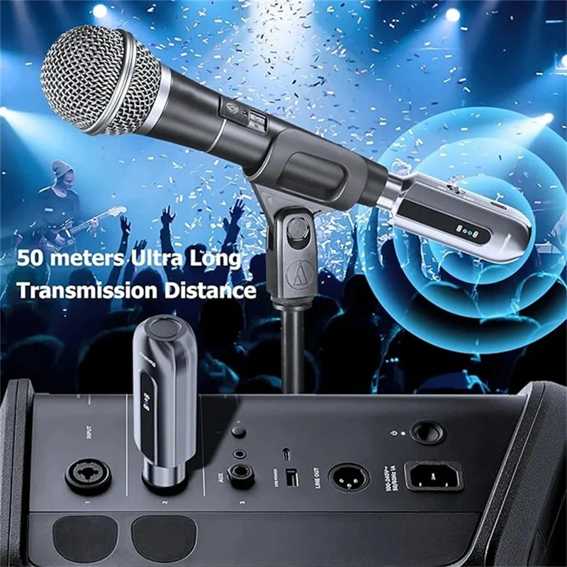 UHF Wireless Microphone Converter XLR Transmitter And Receiver For Dynamic Microphone Guitar Receiver Transmission Adapt