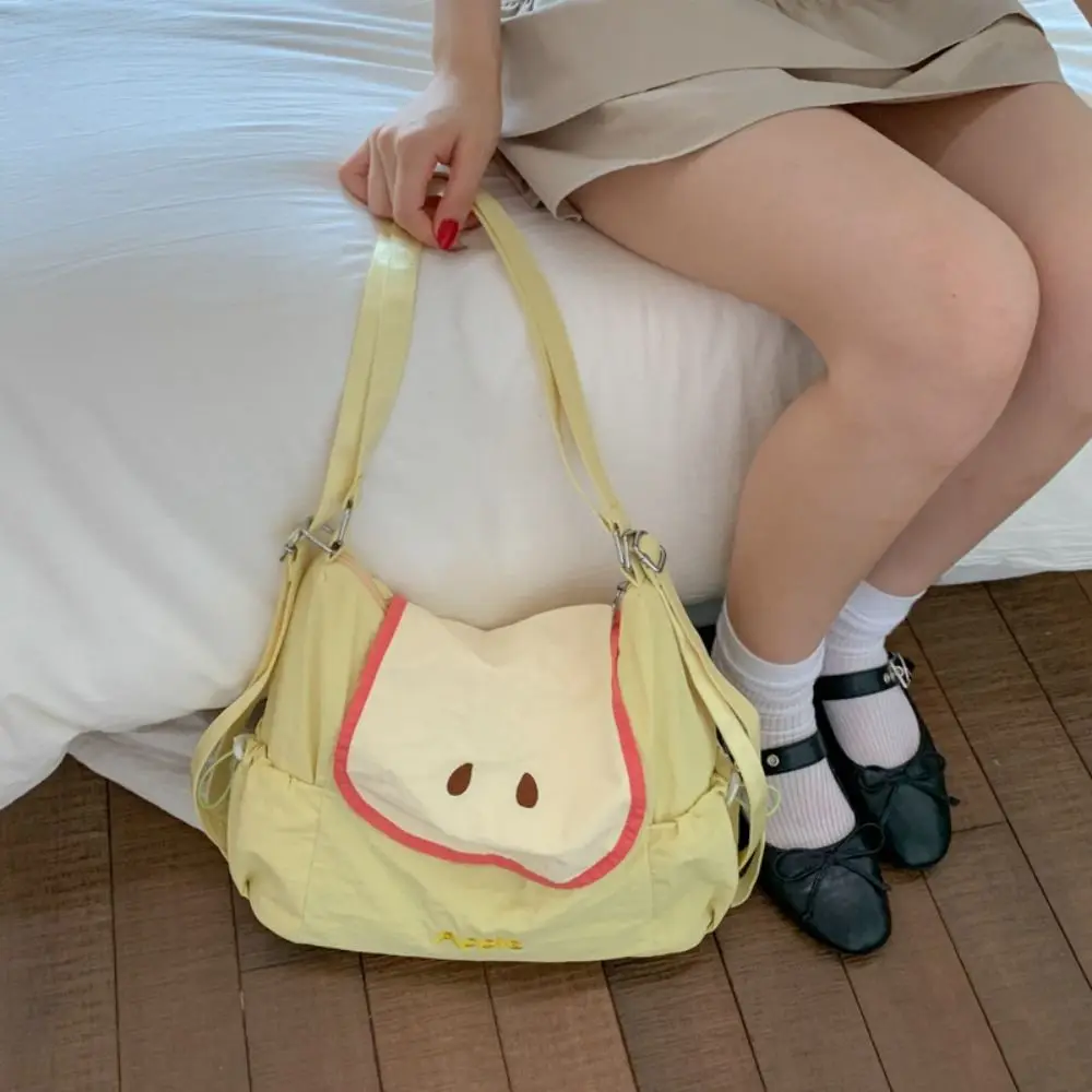 

Cute Dopamine Color Fruit Nylon Backpack Korean Style Large Capacity Cloth Messenger Bag Creative Lightweight Book Bag Travel