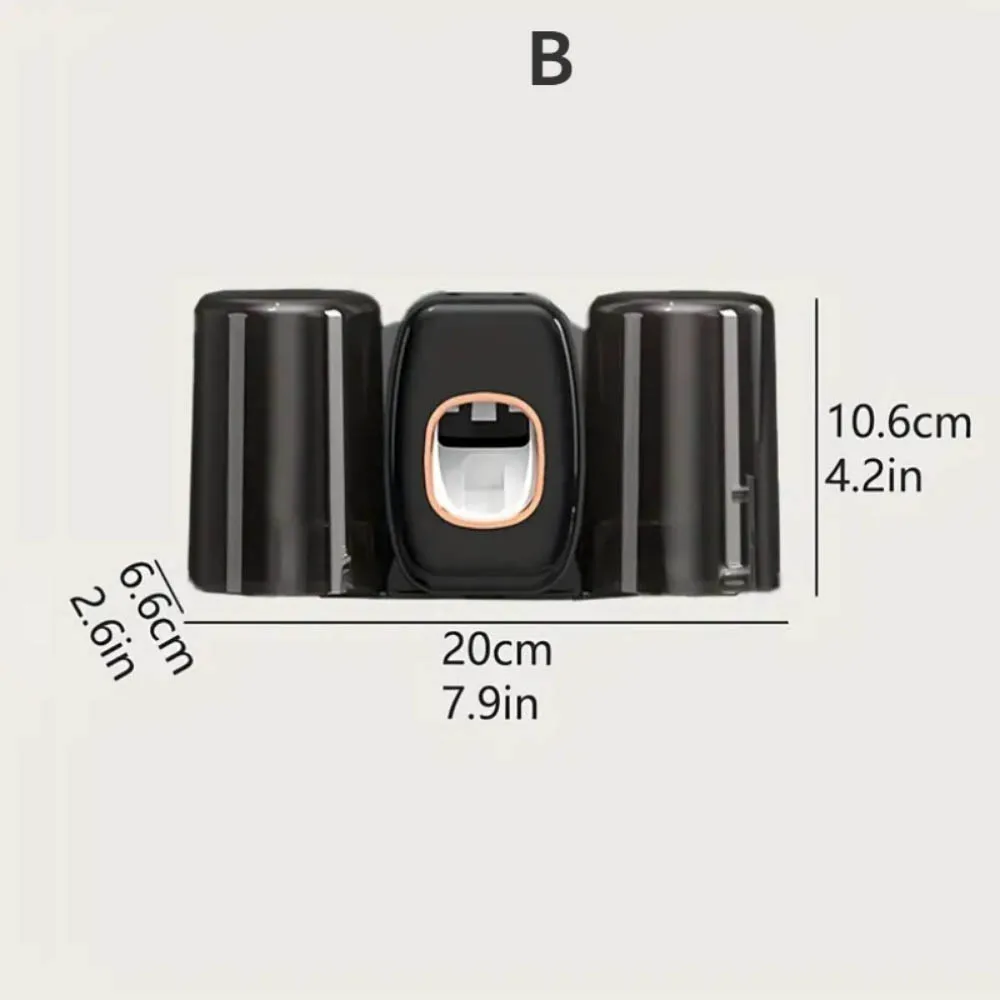 Wall-mounted automatic toothpaste dispenser brush holder with cup