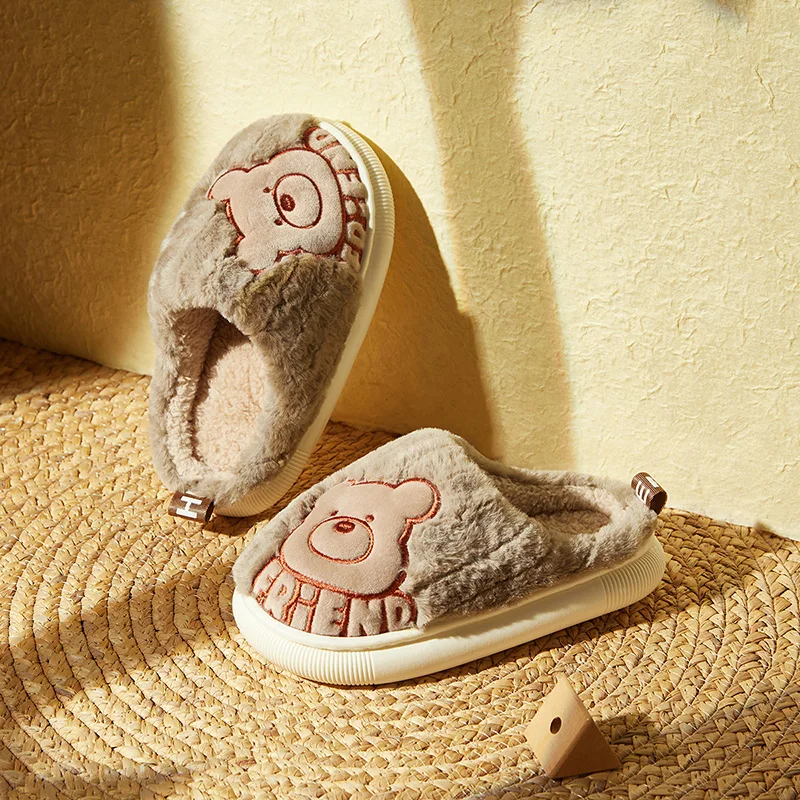 البهجة ماريو الشتاء الأطفال الكرتون النعال القطن داخلي الفتيات والفتيان النعال