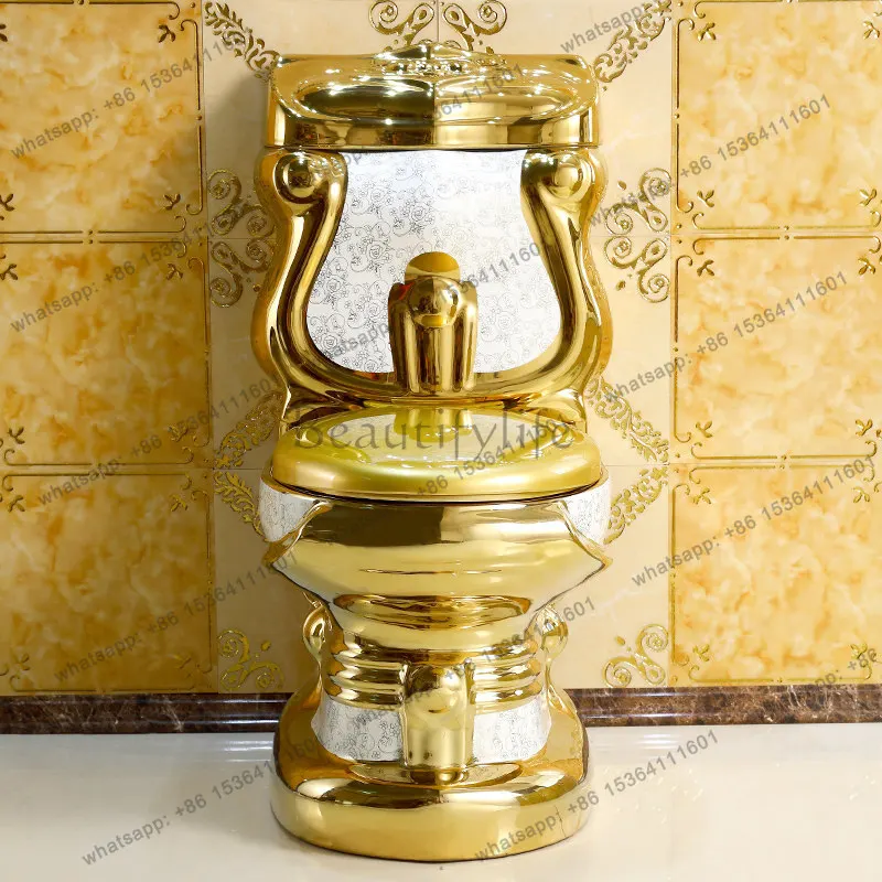 D30 European court golden toilet retro relief split toilet