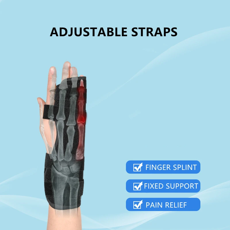 1pcs Finger Splint Brace 4th or 5th Finger Immobilizer Broken Fingers Support Trigger Finger Support for Arthritis Tendonitis