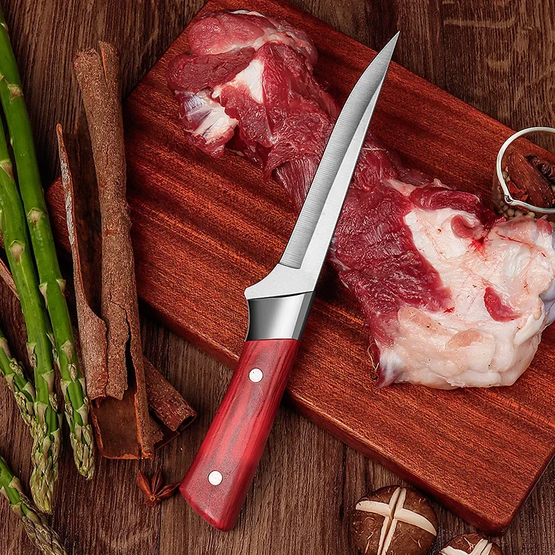 Stainless Steel Kitchen Fruit Paring Chef Knife Butcher\'s Boning Knife Pork Beef Sheep Fish Cutting Pocket Knives with Sheath