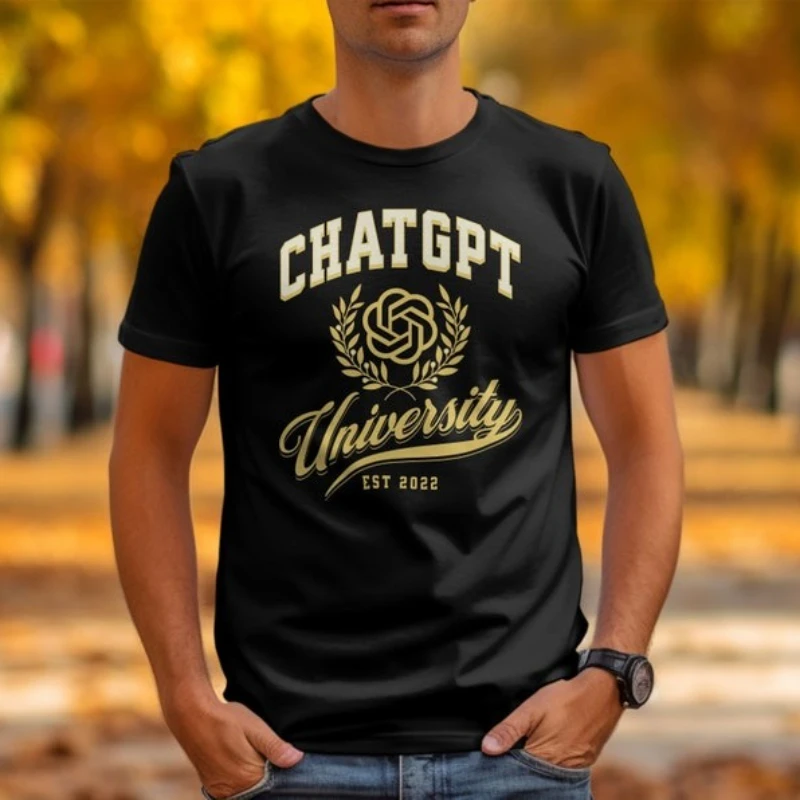 ChatGPT University T-Shirt Chat Gpt Tee Funny ChatGpt Tops Artifical Intelligence T-Shirt Funny AI Tech Geek Shirt Men Women Tee