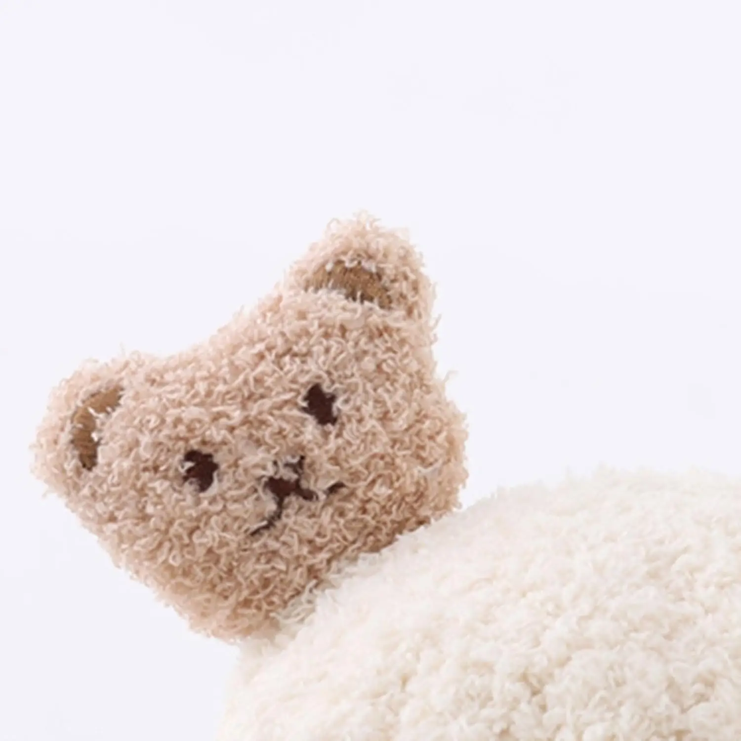 ベビー冬用帽子とスカーフセット、カートンベアの装飾、厚手の柔らかいぬいぐるみ、防寒ニット、ユニセックスネックラップ、子供用冬用アクセサリー