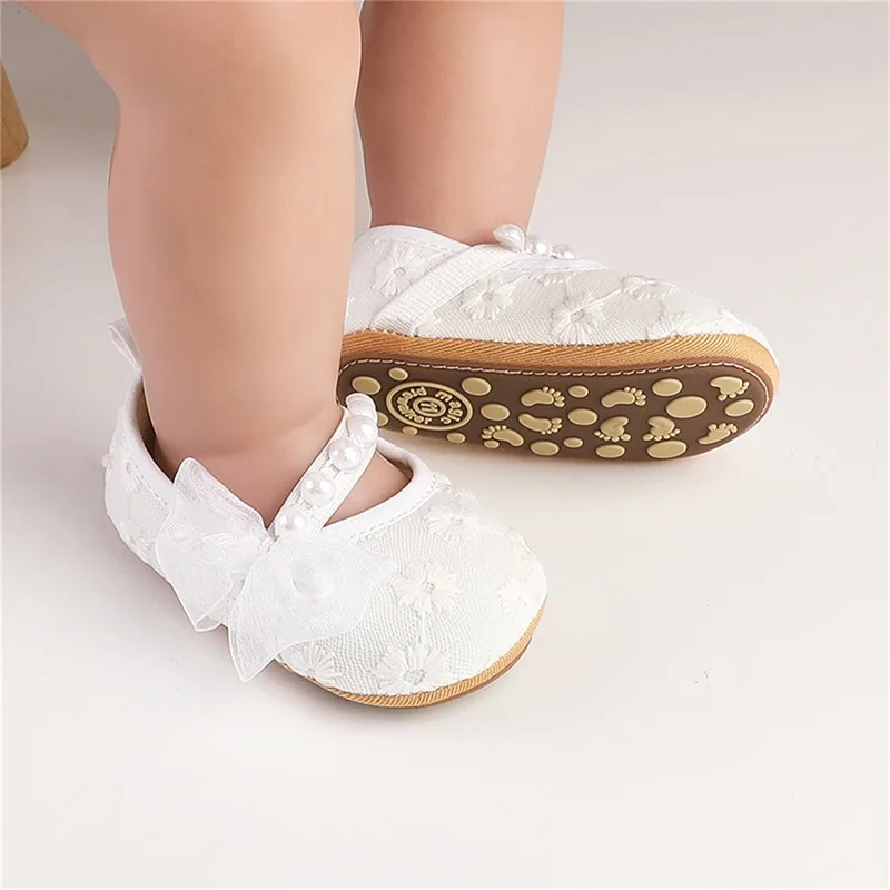 أحذية Blotona للفتيات الصغيرات ماري جين كاجوال مسطحة لطيفة بعقدة على شكل فيونكة لؤلؤية للأطفال الصغار أحذية سرير الأطفال الرضع #6
