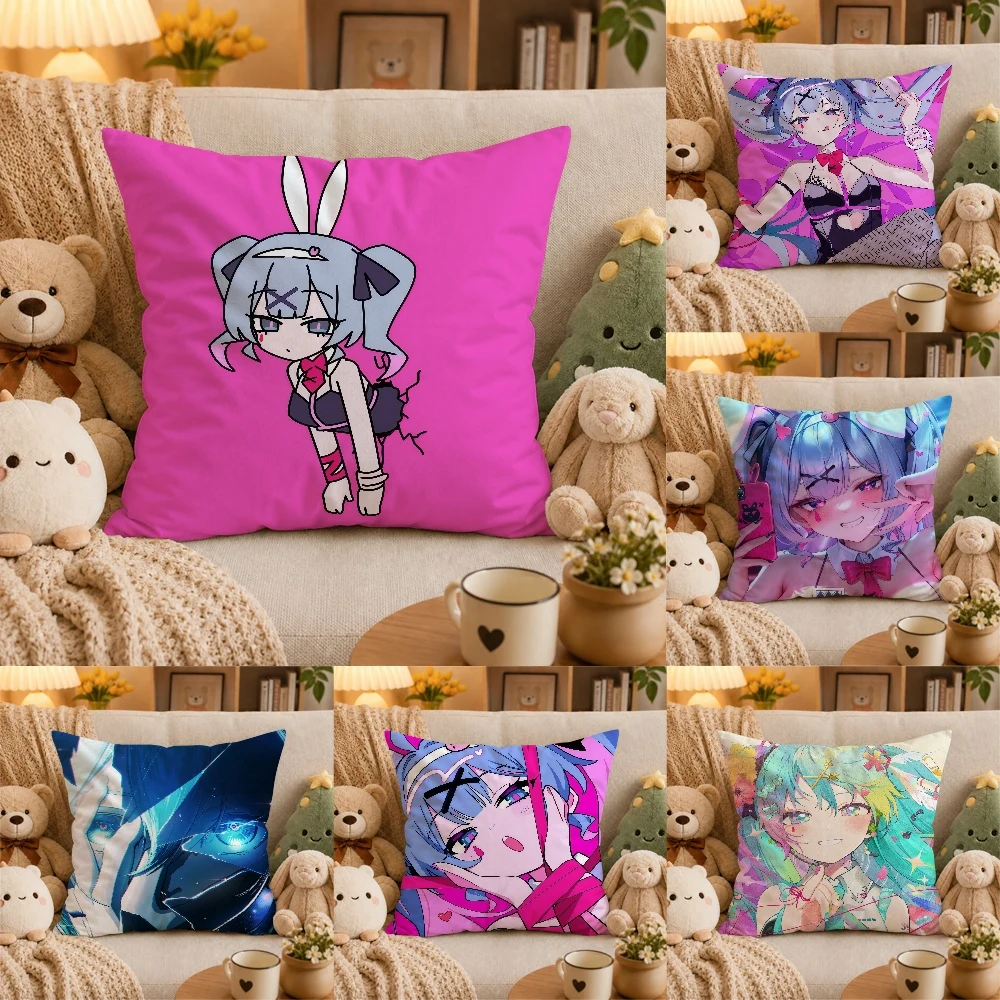 Cute Kawaii Rabbit Hole M-Miku Pillow Case Plush Pillow Cases Home Decoration Pillow Cover for Sofa Bed Chair Living Room