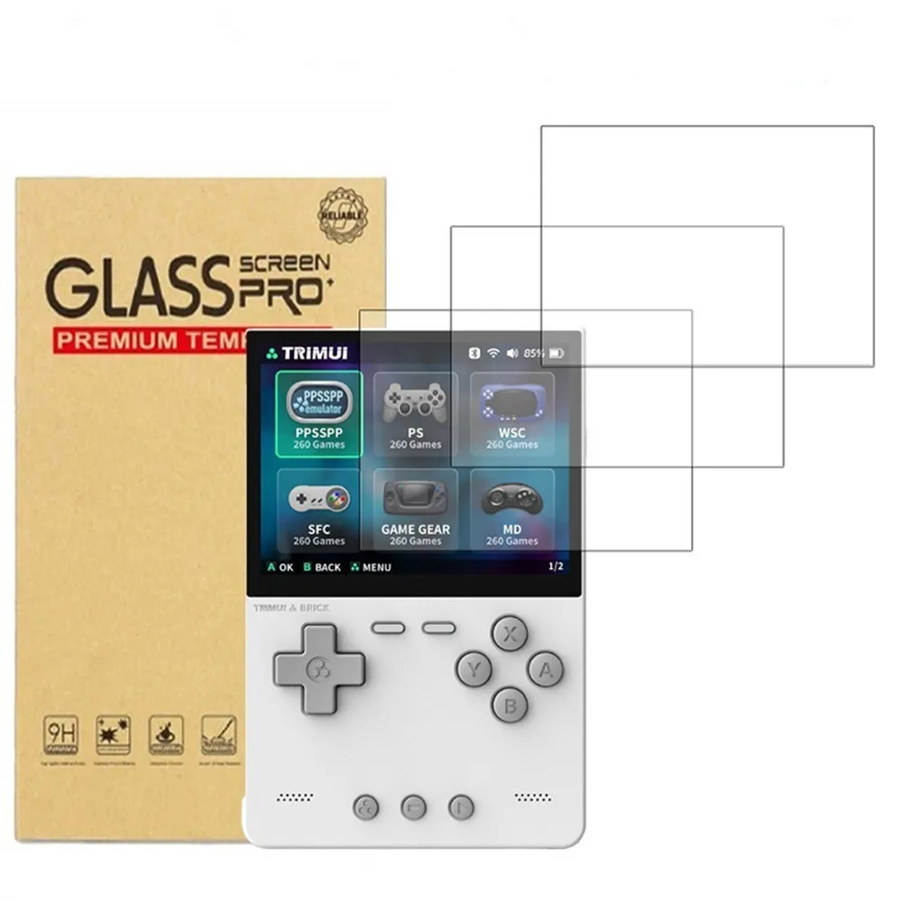 Screen Protector Protective Film for Trimui Brick TG3040 Game Console 9H Clear Tempered Glass