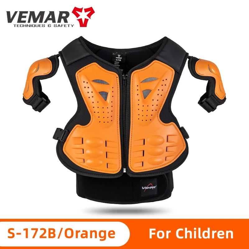 

VEMAR Kids Motorcycle Vest Armor Dirt Bike Chest Back Protector Motocross Children Safety Protective Gear Armor