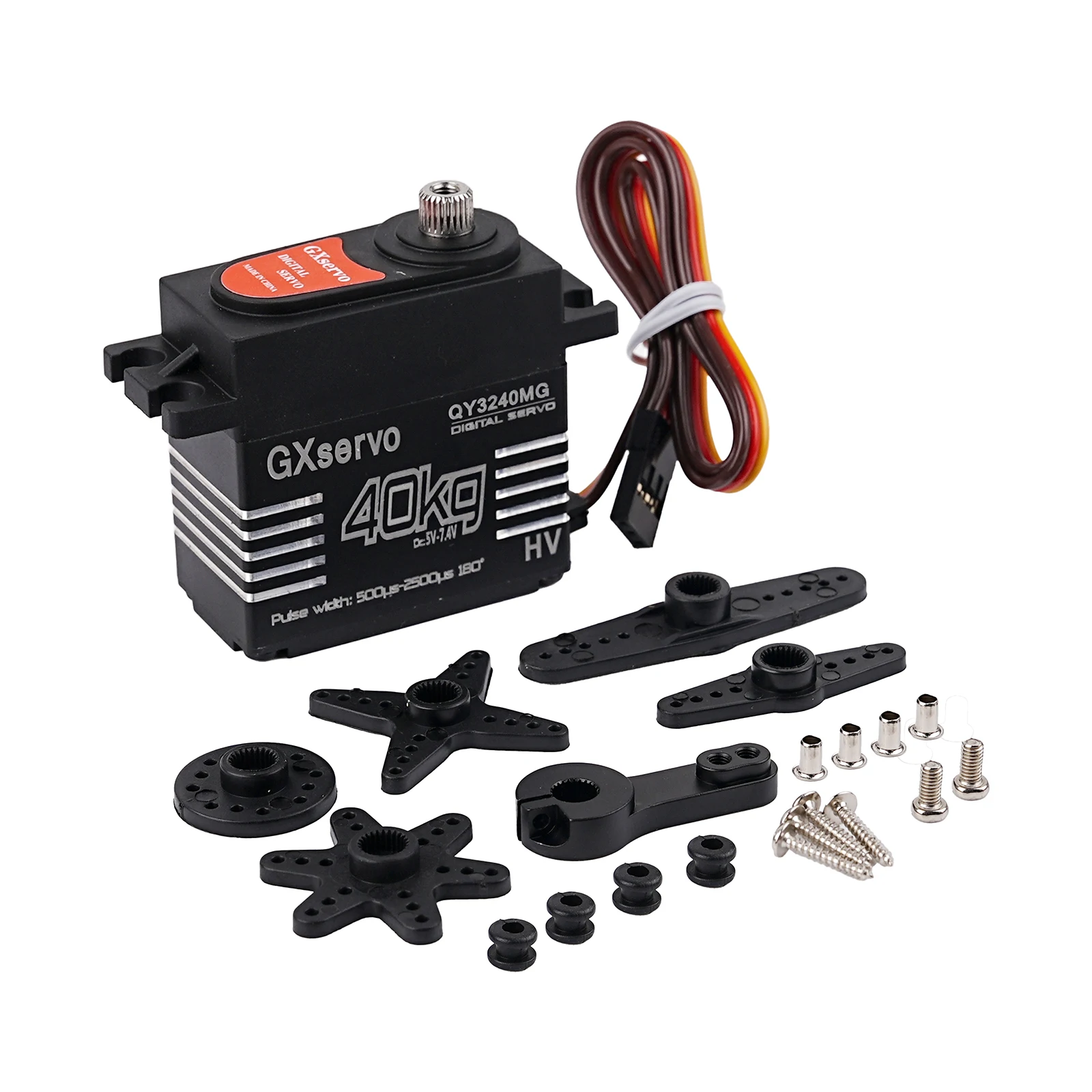 Servo Digital de 40KG, engranaje de Metal de alto Torque IP67 resistente al agua 180/270 grados para 1:8 1:10 TRX6 Scx10 coche trepador de control remoto Robot YP3240MG