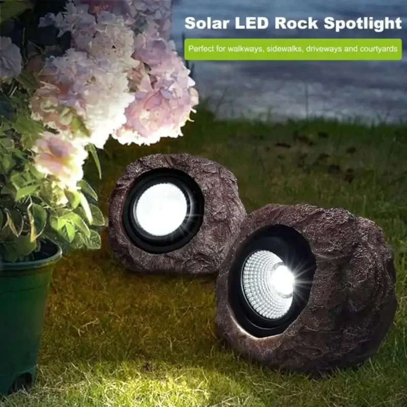 Solar Powered Outdoor Rock Light Landscape Rock Light Courtyard Imitation Stone Landscape Lamp Waterproof Resin Stone Solar Lamp