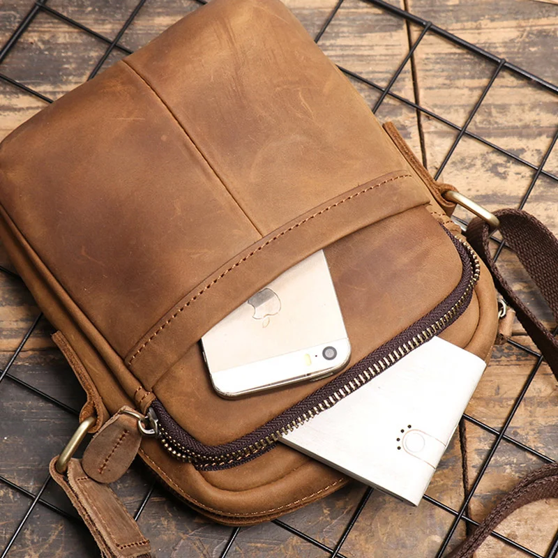 Genuine Leather Luxury Shoulder Bag for Men Easy Travel Mesenger Male Small Phone Handbag Men's Real Crossbody