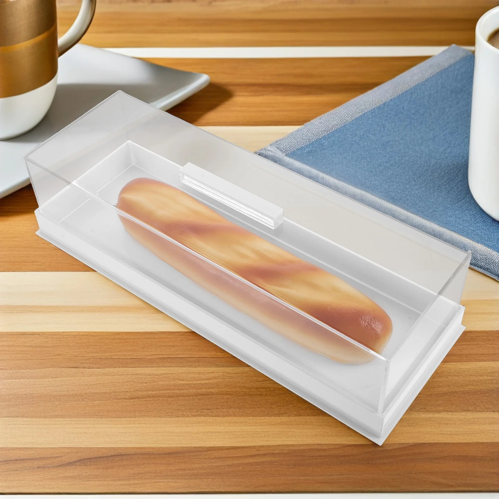 

Rectangular Cake Display Case Acrylic Transparent Dessert Stand Lid For Bakery Coffee Shop Home Use Cake Tray Storage