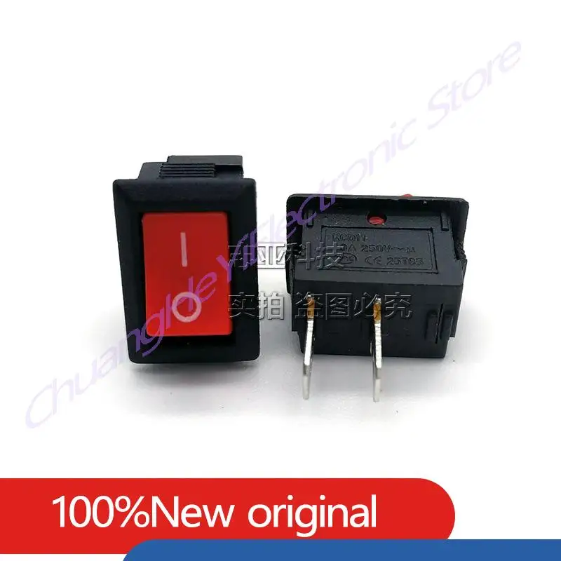 Ship Type Small Switch KCD11 2 Pin 2 Speed Red and White 3A 250V Warping Switch Copper Feet - Detail 1