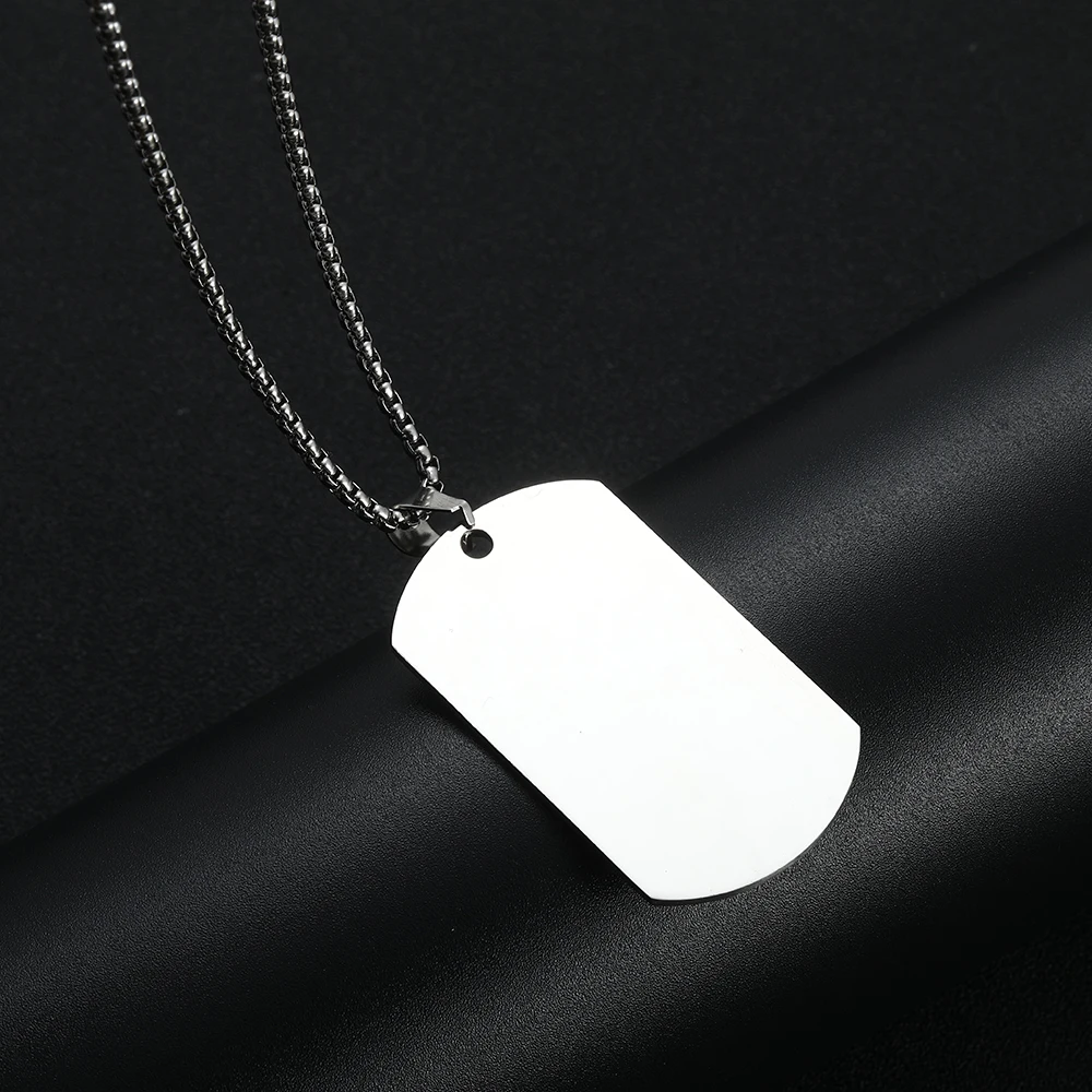 New Arrival 316L Stainless Steel Dog Tag Military Tag Pendant Necklace Fashion Unisex Accessories For Men and Women