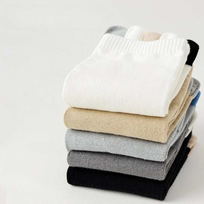 5 Pairs Five-finger Socks Men's Short Tube Summer Breathable Five-toed Socks Deodorant Sweat-absorbing Cotton Toe Socks