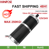 hanpose Motor de reducción CC planetario de 250KG 60GX6092R 60mm 12mm de diámetro de eje, motor de velocidad variable con
