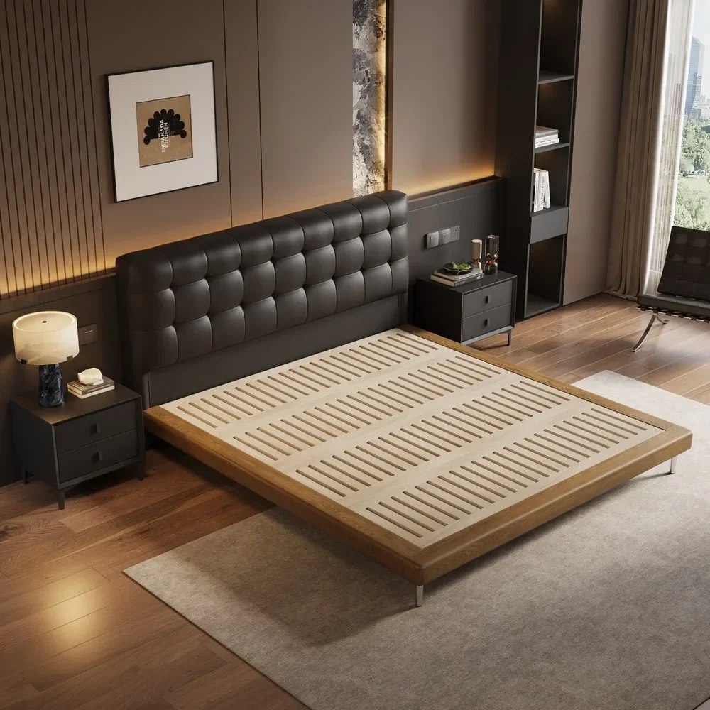 Vintage, Letto in Pelle, Doppio, Medievale, Waffle, Arte in Pelle