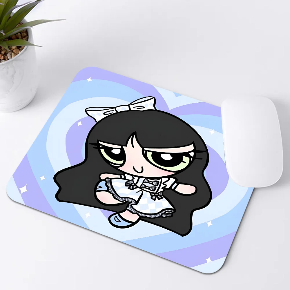 The p-powerpuff-alfombrilla de ratón para niña, alfombrilla pequeña para escritorio de oficina, teclado de mesa, alfombrilla grande para ordenador portátil, cojín antideslizante para escritorio, hogar