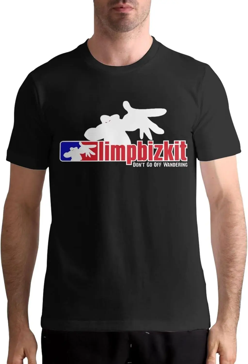 Men's T Shirt Limp Rock Bizkit Band Cotton Short-Sleeve Shirts Crewneck Tees Top Black