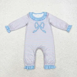 Baby Girl Mardi Gras Short Sleeves Smocked Romper Kids Toddler Embroidery One-piece Newborn Coverall Purple Bodysuit Jumpsuit