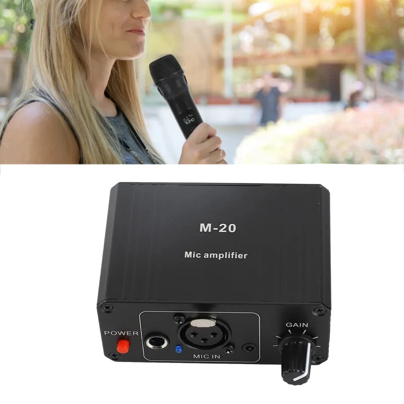 Microphone Preamp High Gain 48V Phantom Power XLR Output Mic Preamplifier for Dynamic and Condenser Microphones Booster new