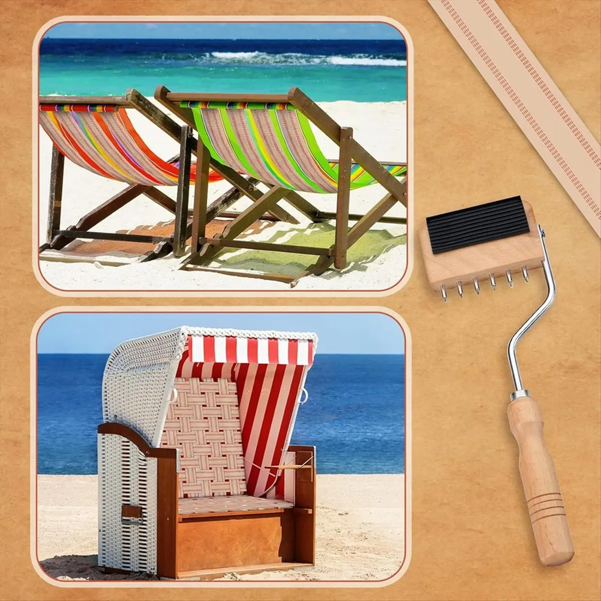 مجموعة أدوات المفروشات - شريط حزام الخيش 3.5 بوصة 10 ياردات، مقبض خشبي، مسامير المفروشات للكرسي، طقم إصلاح الأثاث الحرفي #6