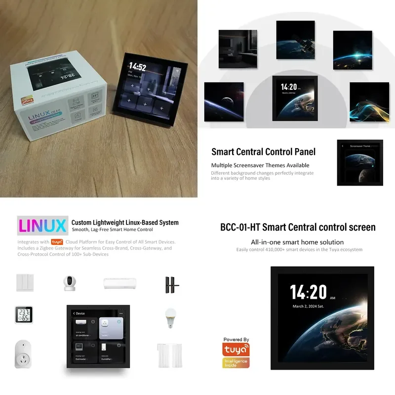 for Beca BCC-2501-HT-AC-AIR Smart Home Thermostat Gateway 4 inch Zigbee built-in Tuya app home central scene control panel