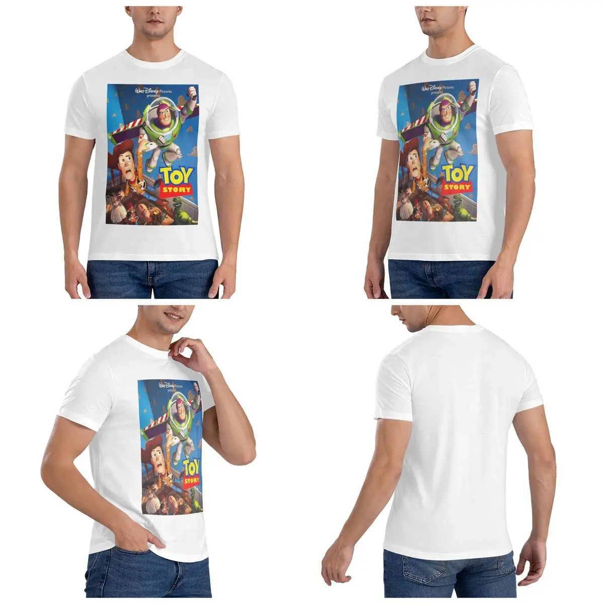 Toy Story Disney T-Shirt for Men Cotton Plus Size T Shirts Men's Tees Short Crew Neck Summer Clothes Tops S-6XL