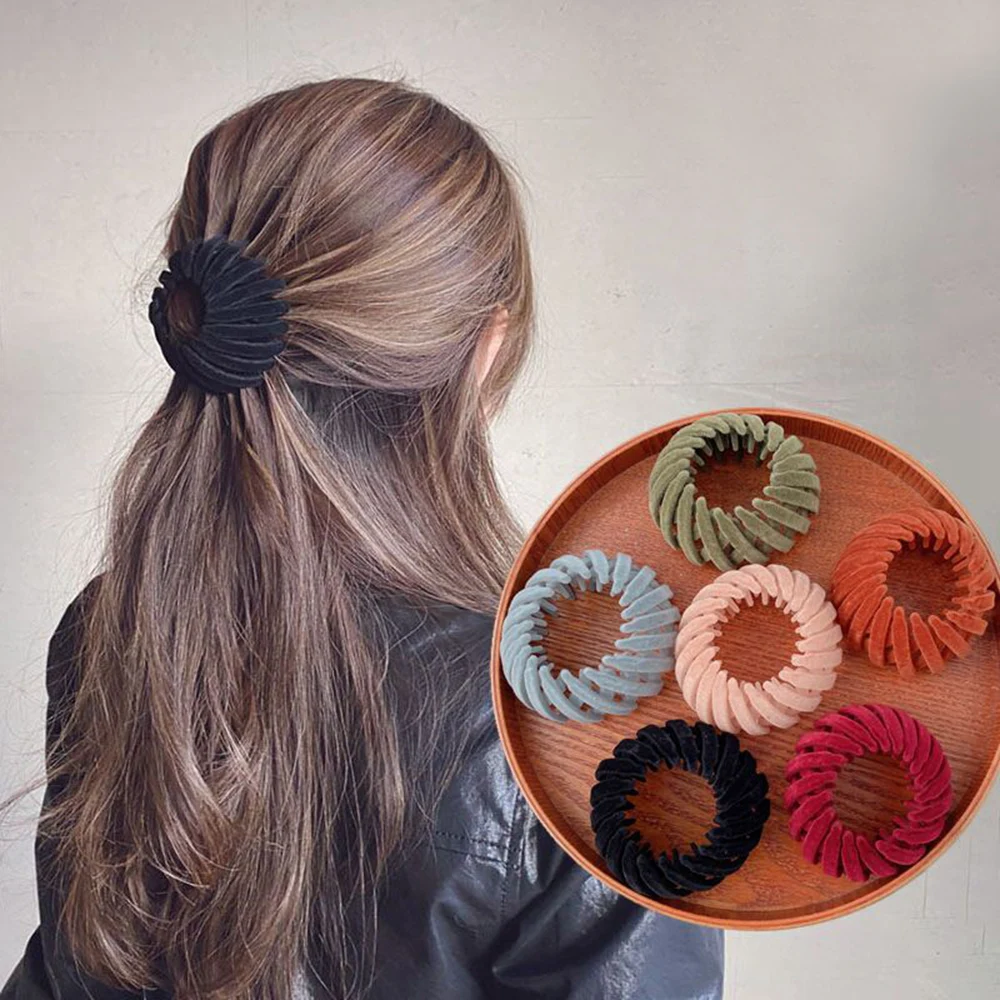 

2023 Fashion Women Bun Hair Claw Horsetail Buckle Hair Clip Bird Nest Expanding Headwear Female Ponytail Holder Hair Accessories