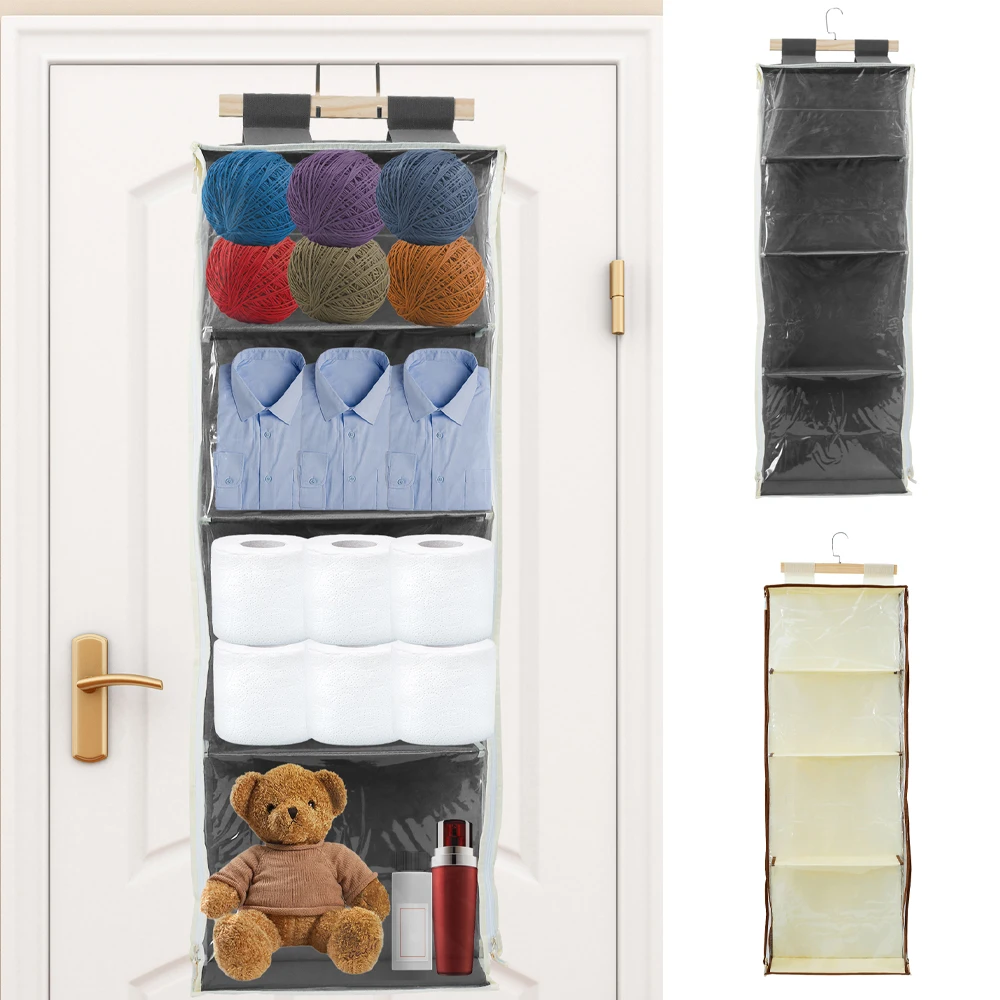 Hanging Yarn Storage Knitting Organizer Storage with 4 Compartments Large Capacity Knitting Organizer Storage Clear Wall Display
