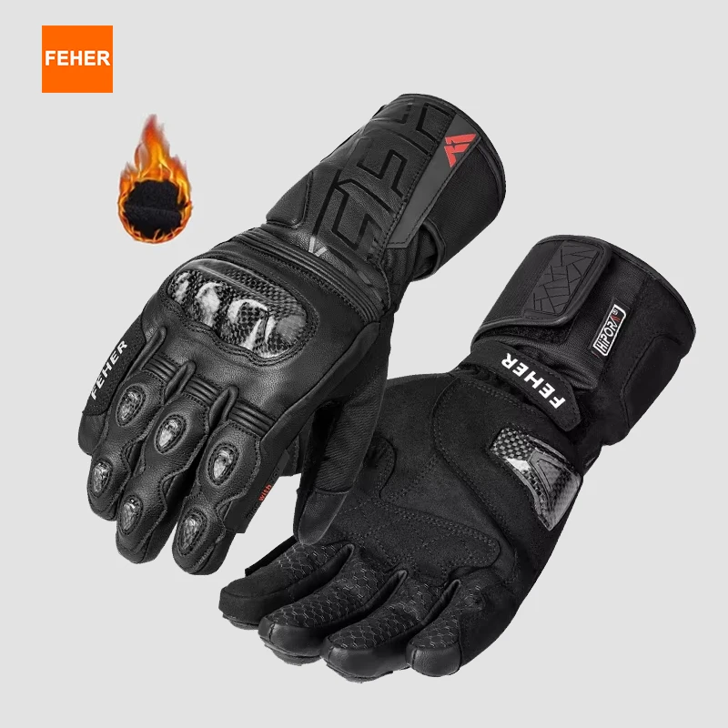 

FEHER Winter Motorcycle Gloves Keep Warm Waterproof Windproof Men's Motorbike Leather Gloves Off-road Riding Touchscreen Gloves