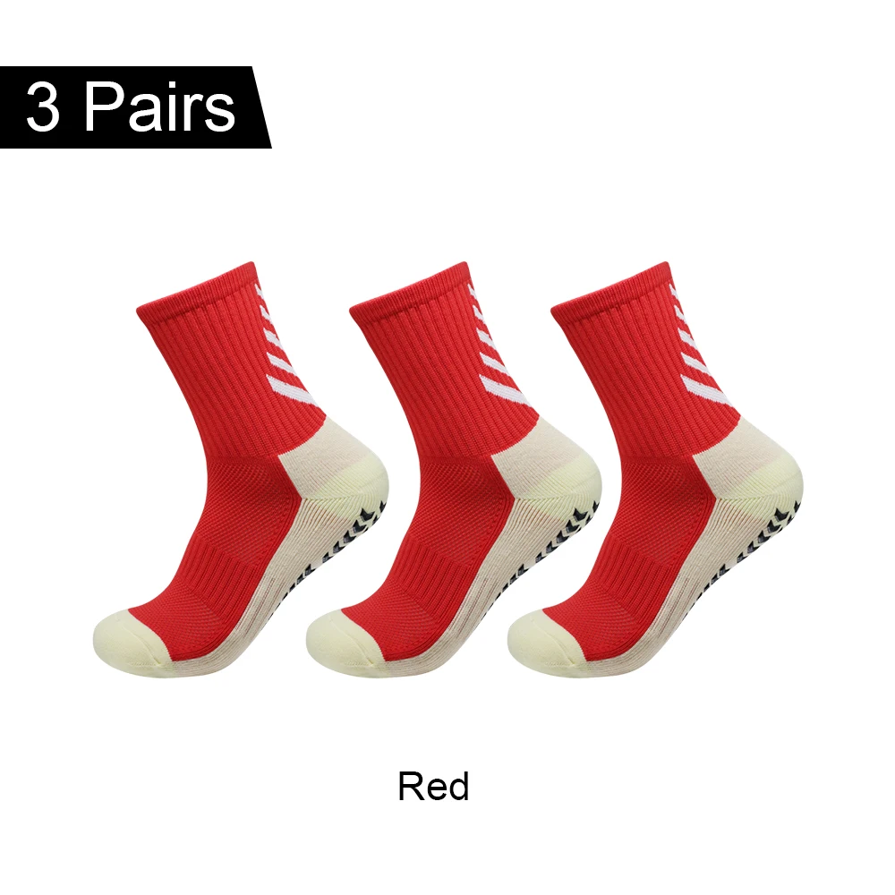 3 أزواج جوارب أرضية سميكة عدم الانزلاق الاستغناء جوارب رياضية تسلق الجبال الجوارب الدراجات الجوارب جوارب كرة القدم