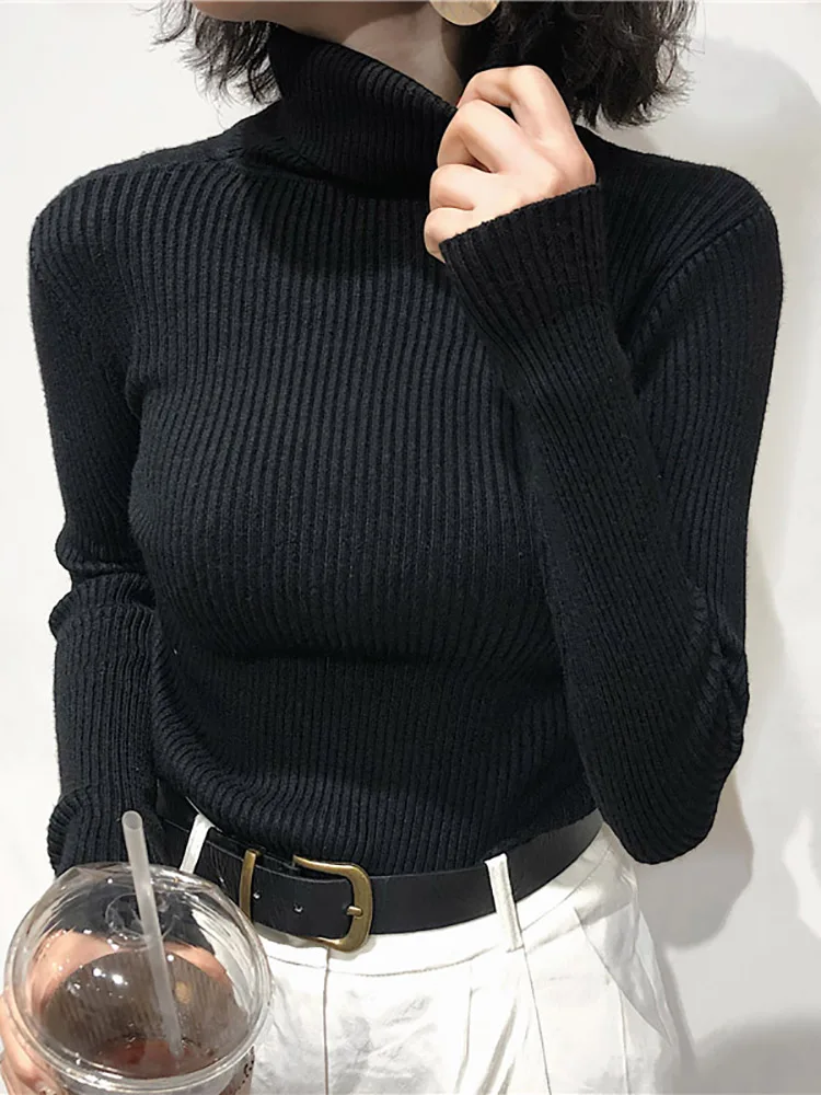 Damen Rollkragenpullover 2026 Herbst Winter Oberteile Koreanischer Slim-Fit Damen Pullover Strickpullover Pull Femme Hiver Truien