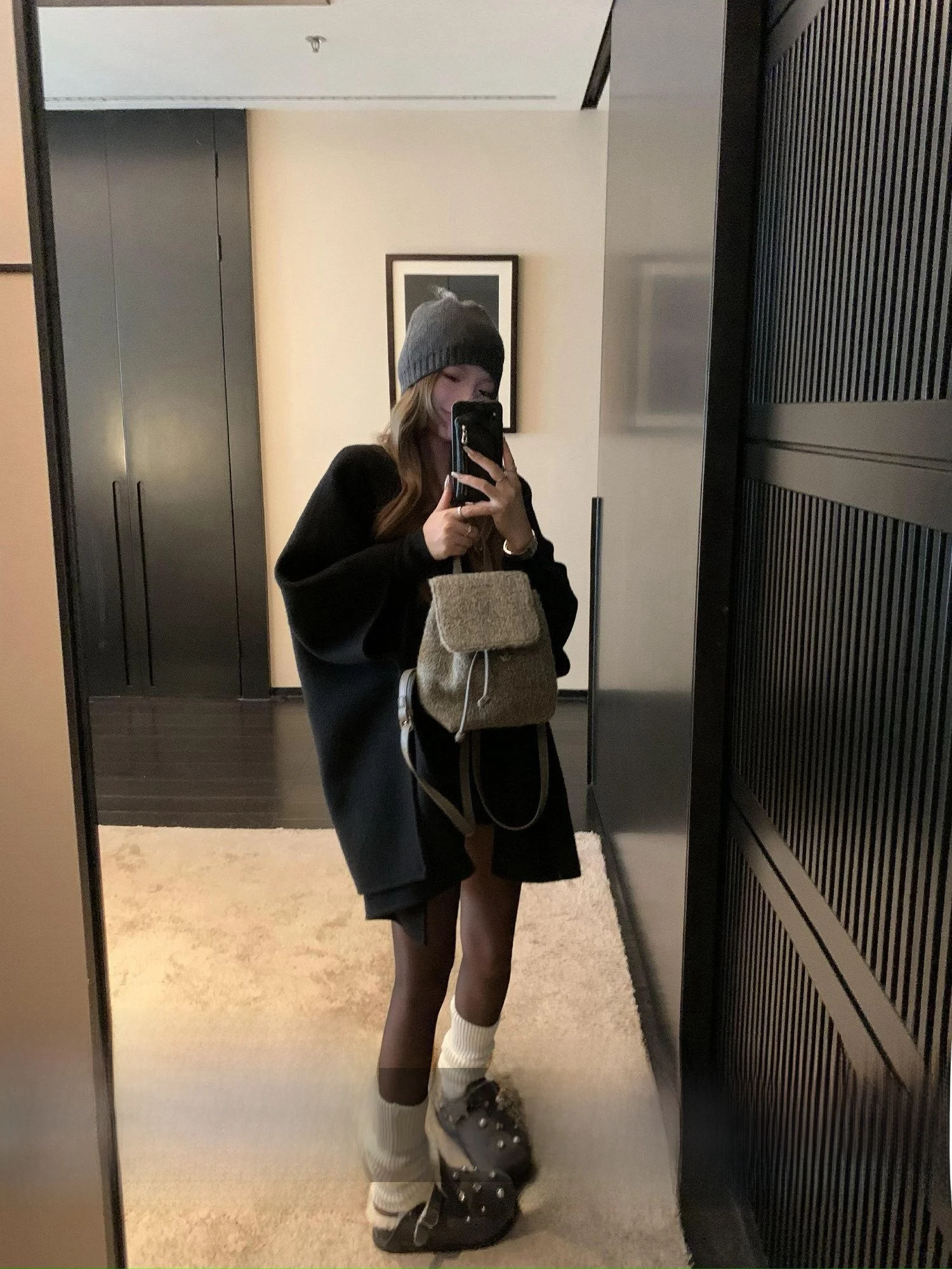 

ChenMiFan двустороннее шерстяное шило женское пальто средней длины осень-зима с капюшоном Ne пальто из смеси шерсти полиэстера свободного покроя