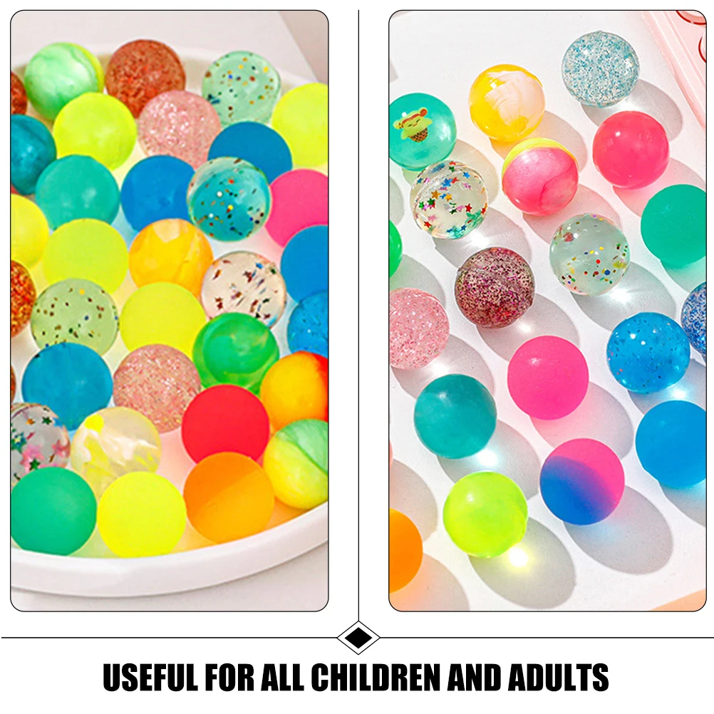 24 Pcs Bouncy Balls Colored 25mm Elastic Kids Toys Party Decorations Round Rubber Ball Gifts for Children Playtime Fun