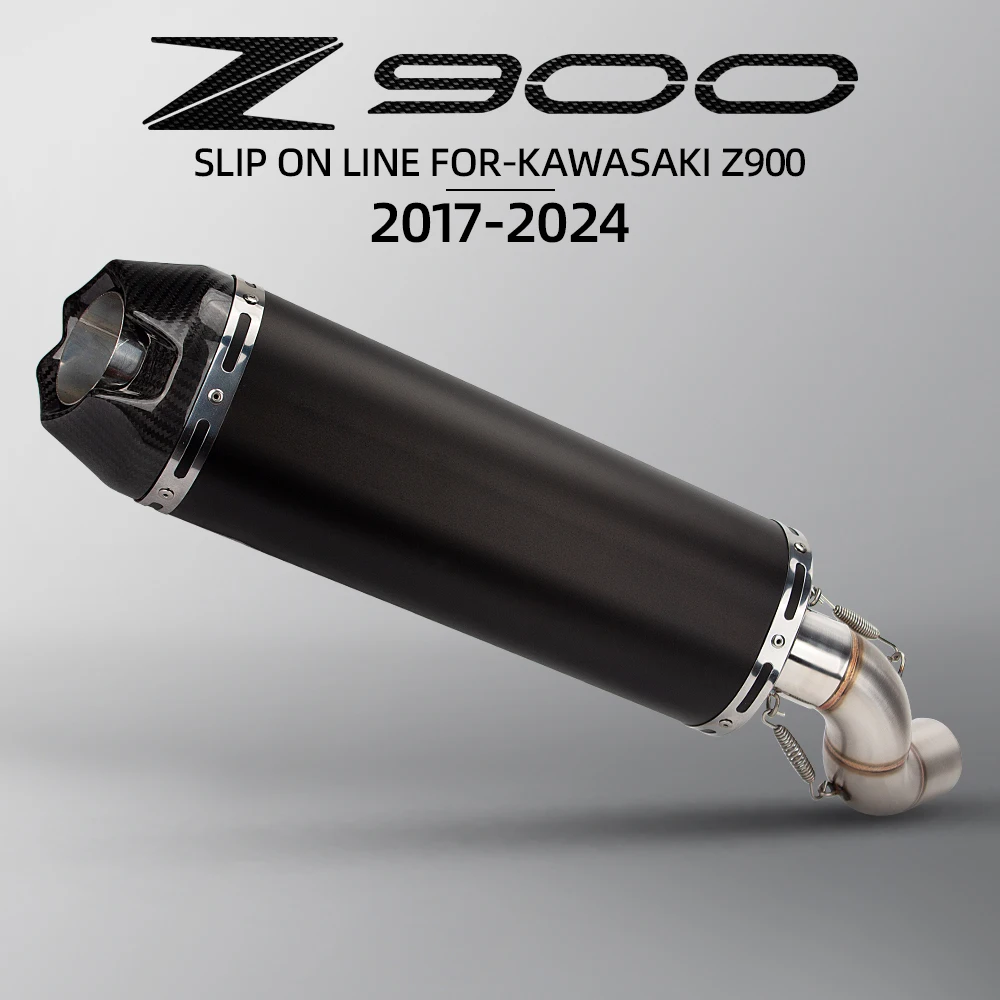 

Motorcycle Exhaust Middle Tube Link Pipe 51mm Connect Carbon Fiber Arro Muffler Slip On For Kawasaki Z900 2017-2024