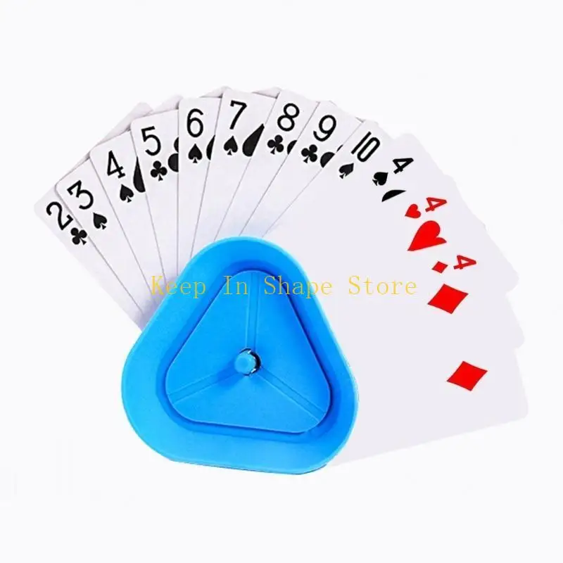 U1JC 6Pcs Plastic Card Organizers Clip Rack Triangular Playing Card Rack