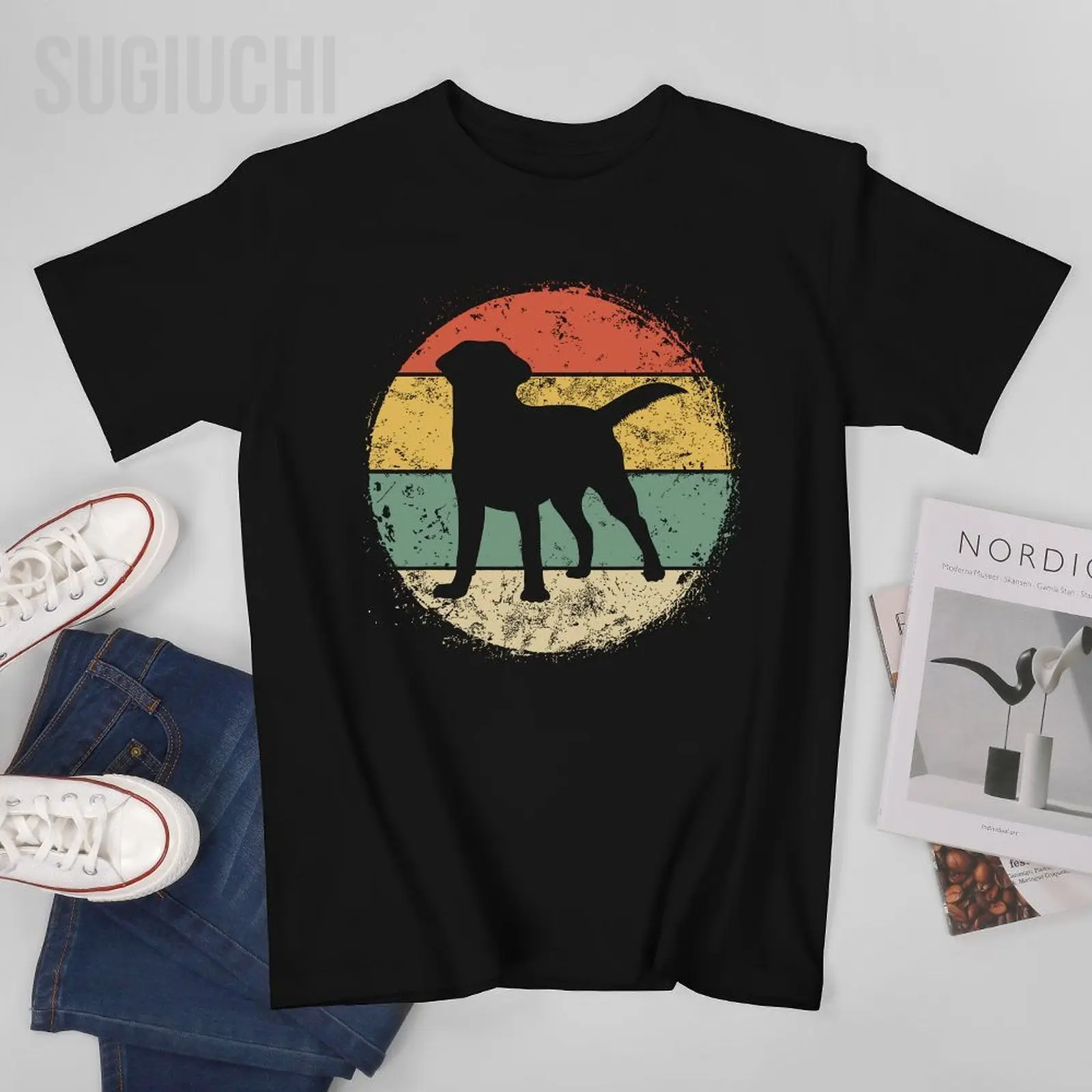 Men Circular Retro Labrador Retriever Owner Golden Black Lab Dad Mom Tshirt Tees T Shirts Women Boys 100% Cotton T-Shirt Unisex